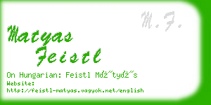 matyas feistl business card